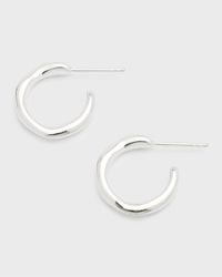 Squiggle Mini Hoop Earrings in Sterling Silver