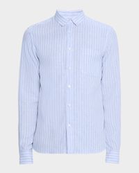 Men's Striped Linen Sport Shirt