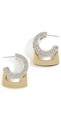 DEMARSON Tina Pave Earrings Gold/Silver/Crystal One Size