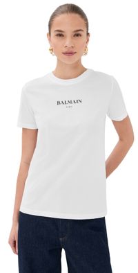 Balmain Balmain Vintage Print Rugular T-Shirt Blanc/Noir XS