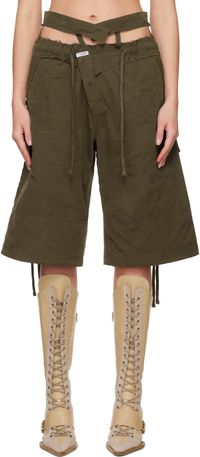 Ottolinger Khaki Baggy Cargo Shorts