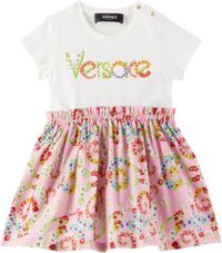Versace Baby White & Pink Floral Swirl T-Shirt Dress