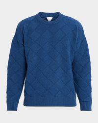 Men's Intrecciato Wool Knit Crewneck Sweater