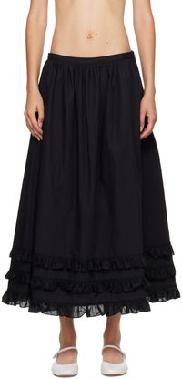 Molly Goddard Black Olive Midi Skirt