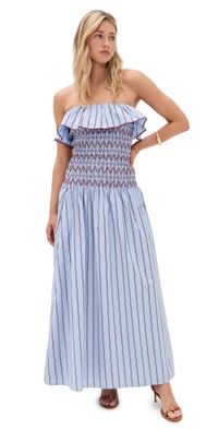 Line & Dot Getty Dress Blue/Red S