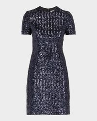 Sequined Short-Sleeve Mini Dress