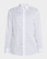 Men's Cotton and Linen Plaid Sport Shirt