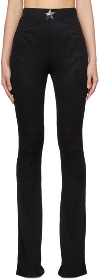AREA Pantalon noir à ferrure graphique