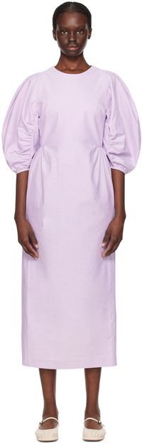 Kika Vargas Purple Bessie Midi Dress