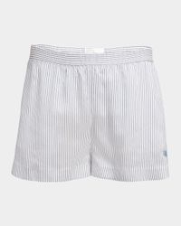 Striped Silk Pull-On Shorts