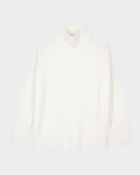 Mock-Neck Cashmere-Blend Sweater