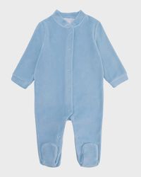 Girl's Velour Golden Angel Wing Footie Pajamas, Size Newborn-18M