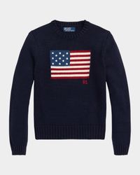 Flag Cotton Crewneck Sweater