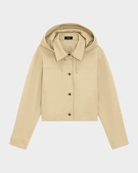 Hooded Cropped Cotton Jacket