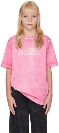MM6 Maison Margiela Kids White & Pink Dyed T-Shirt