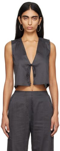LESET Gray Yoko Tie Top