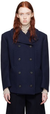 Recto Navy Double-Breasted Jacket