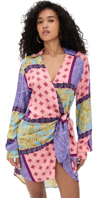 Donde Esteban Paisley Wrap Mini Dress Multi S