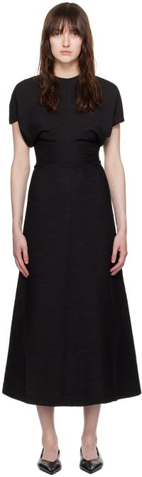 TOTEME Black Slouch Waist Maxi Dress