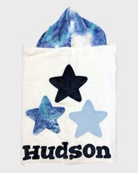 Boy's Triple Stars Tie-Dye Hooded Towel, Personalized