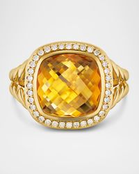 Albion Ring with Gemstones and Diamonds in 18K Gold, 11mm