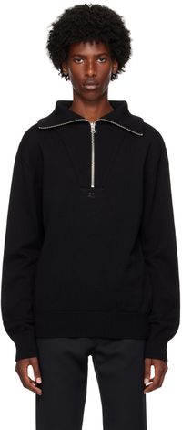 Courrèges Black Trucker Wool Sweater