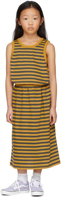 Main Story Kids Yellow & Black Stripe Midi Skirt