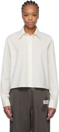MM6 Maison Margiela Chemise blanche en popeline de coton à panneaux
