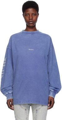 We11done Purple Faded Long Sleeve T-Shirt