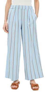 Stateside Column Stripe Poplin Pants Blue Multi Stripe L