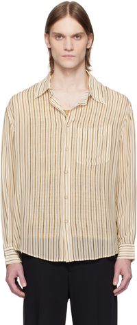 CMMN SWDN Beige Kai Sheer Shirt