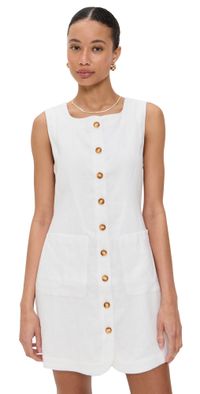 POSSE Emma Button Down Mini Dress Ivory M