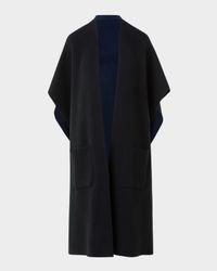 Bicolor Cashmere Double-Face Knit Cape