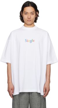 VETEMENTS White 'Single' Oversized T-shirt