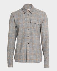 Men's Windowpane Snap-Front Overshirt