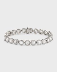 Scallop 18K White Gold Scallop Diamond Tennis Bracelet, 5.71tcw