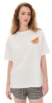 Damson Madder Spritz Boyfriend Tee White 10