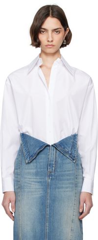 McQueen White Embroidered Skull Shirt
