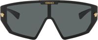 Versace Lunettes de soleil Horizon noires à ferrures à logo Medusa