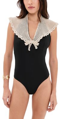 Sea Kendall Crochet Sailor One Piece Black XL