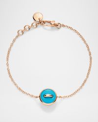 Pom Pom Dot 18K Rose Gold Turquoise and Diamond Reversible Bracelet