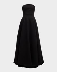 Strapless Pleated High-Low Gown