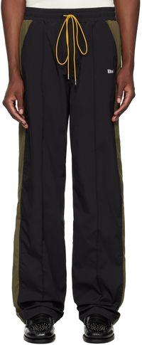 Rhude Pantalon de survêtement Aerial noir et vert
