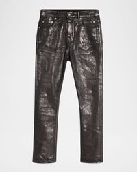 Men's Bronze Coated Slim Denim Jeans