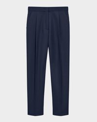Pleated Tapered Ankle Pants