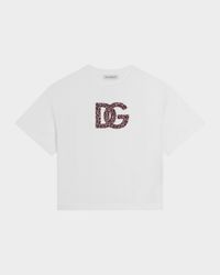 Girl's Embellished Interlocked Logo-Print T-Shirt, Size 4-6