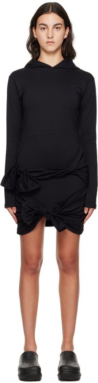 MSGM Black Hooded Minidress