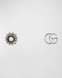 GG Marmont Flower Sterling Silver & Pearl Stud Earrings