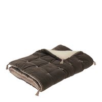Blanc D'ivoire - Futon mattéo en velours de coton et lin - Taille 180x80 - Gris