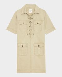 Record Lace-Up Mini Dress